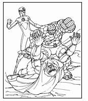 coloriage les quatre fantastiques la chose et l homme elastique contre